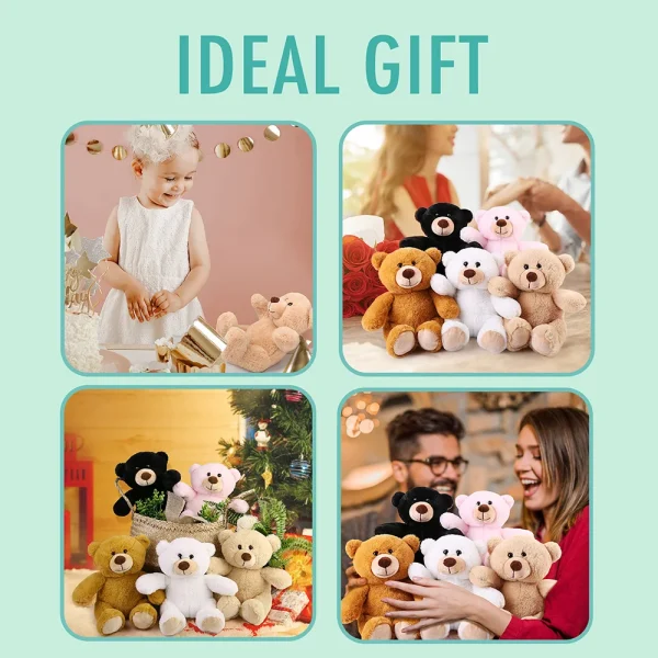 5PCS 8'' Teddy Bear Stuffed Animals Teddy Bear Plush Toy, Soft Plush Gifts for Kids Baby Toddlers on Baby Shower Christmas Gift