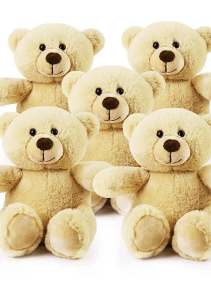 5PCS 8'' Teddy Bear Stuffed Animals Teddy Bear Plush Toy, Soft Plush Gifts for Kids Baby Toddlers on Baby Shower Christmas Gift
