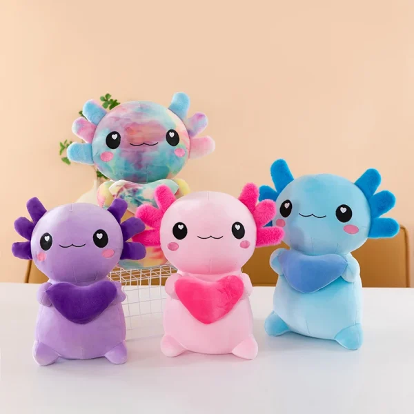 Cross-Border New Model of Axolotl Plush Toy in Four Colors, Cross-Border Hexagonal Dinosaur Toy, Soft Axolotl for Couples