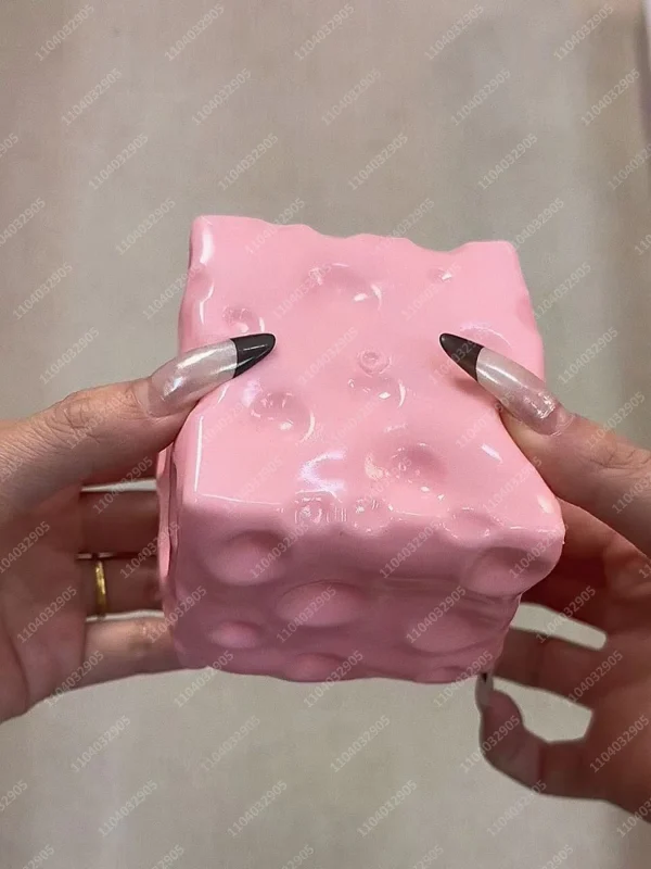 Jumbo Cheese Cube Stress Ball Big Cheese Shapeable Squeeze Ball Non-Bounce Fidget Toy ASMR Sensory Anti-Stress Christmas Gift