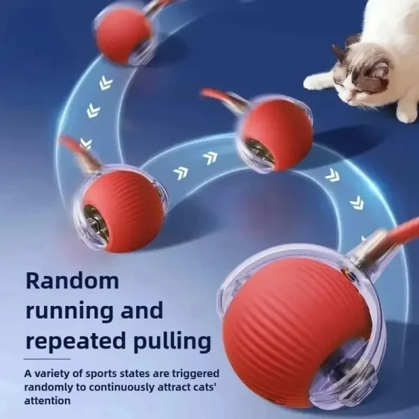 Pet Smart Interactive Ball Rechargeable Cat Ball Smart Kitten Dog Interaction Toy Intelligent Toy Ball Automatic Rolling Cat Toy