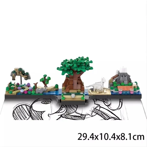 MOC Disney World Moana Skyline Disneyland Animal Kingdom Interlocking Building Blocks Set Toy Volcano Island Assembly Model Gift