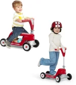 Scoot 2 Scooter for Kids Ages 1-4, Blue/Red/Pink, Durable 4-Wheel Ride-On Toy with Flip Deck