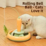 Multifunctional Electric Cat Toy Sturdy Design Self Rotating Interactive Cat Toy Reusable Self Rotating Teaser