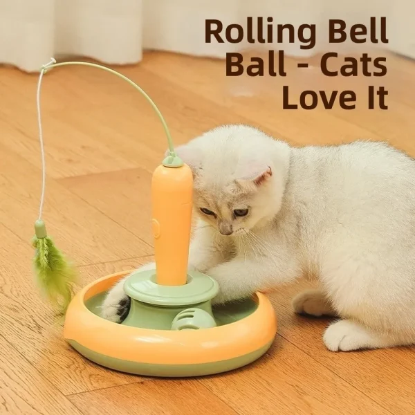 Multifunctional Electric Cat Toy Sturdy Design Self Rotating Interactive Cat Toy Reusable Self Rotating Teaser