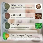 4 in 1 Rotating Catnip Silver Vine Ball Teeth Cleaning Acne Prevention Digestive Health Wall Stick on Toy Edible Safe Material