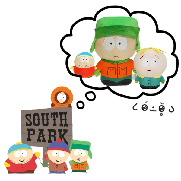  Parques del Norte del Sur juguetes de Peluche muñeca de Peluche de dibujos animados Stan Kyle Kenny Cartman almohada de Peluche