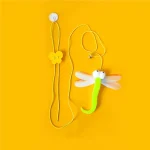 Pet Cat Toys Funny Stick Kitten Self -hi Elastic Rope Dragonfly Shape Feather Bell Teasing Stick Hanging Swing Thousands