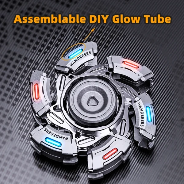 Glowing Fidget Spinner EDC Toy for Adults Kids Stress Relief Anxiety Relief Focus Tool with Smooth Rotation Cool Armor Opening