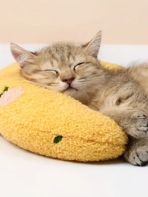 Cat Moon Shaped Pillow, Super Soft Plush Half Donut Pillow, Pet Toy, Cat Sleeping Pillow, Dog Universal Mat, Pet Supplies