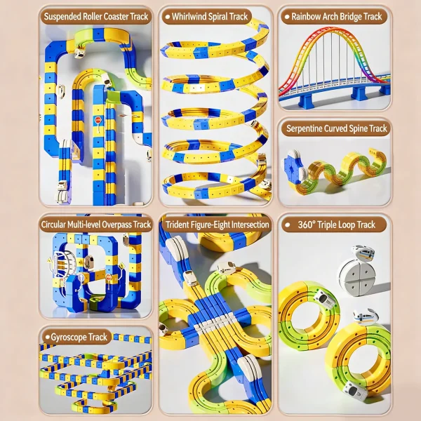 Magic Magnetic Tracks Building Blocks Set, 2025 Interactive STEM Toy for Kids, DIY Assembly Educational Gift
