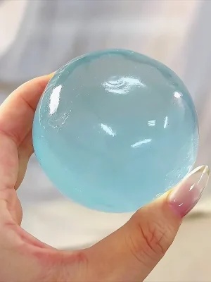 Blue Maltose Squishy Toy Cute Mochi Anti Stress Fidget Toy Soft Simulated Bule Transparent Ball Quick-rebound Decompression Toy