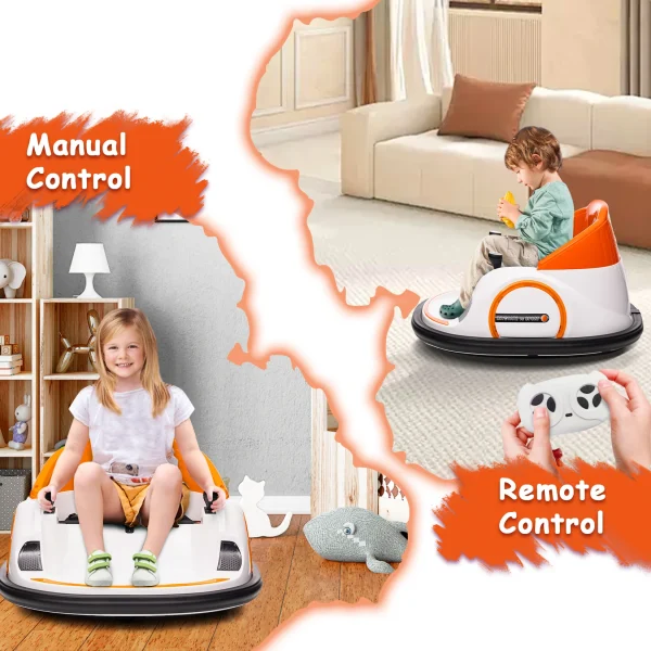 12V Kids Ride On Bumper Car Toddlers Electric Bumping Car Battery Powered Ride On Toy with Remote Control,360°Spin, LED Lights
