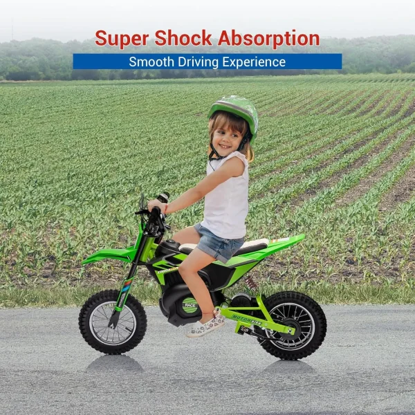 24V Kids Ride-on Toy, 250w Motor Electric Dirt Bike Toy With 13.6 MPH Top Speed, Twist-Grip Throttle For Boys & Girls 3-8