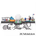 MOC Disney World Moana Skyline Disneyland Animal Kingdom Interlocking Building Blocks Set Toy Volcano Island Assembly Model Gift