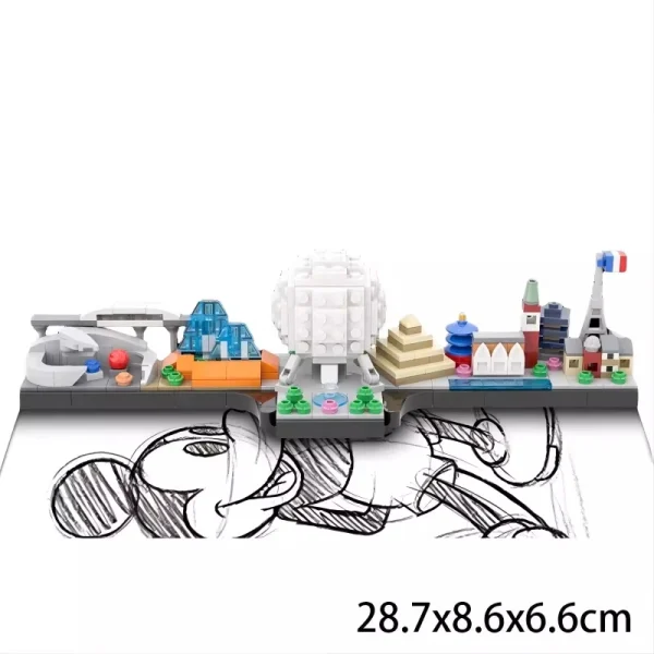 MOC Disney World Moana Skyline Disneyland Animal Kingdom Interlocking Building Blocks Set Toy Volcano Island Assembly Model Gift