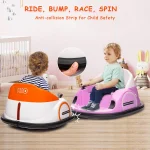 12V Kids Ride On Bumper Car Toddlers Electric Bumping Car Battery Powered Ride On Toy with Remote Control,360°Spin, LED Lights