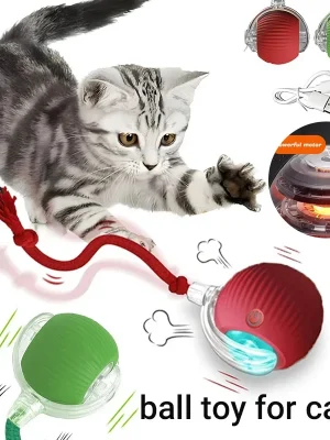 Pet Smart Interactive Ball Rechargeable Cat Ball Smart Kitten Dog Interaction Toy Intelligent Toy Ball Automatic Rolling Cat Toy