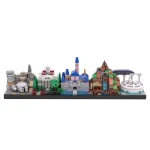 MOC Disney World Moana Skyline Disneyland Animal Kingdom Interlocking Building Blocks Set Toy Volcano Island Assembly Model Gift