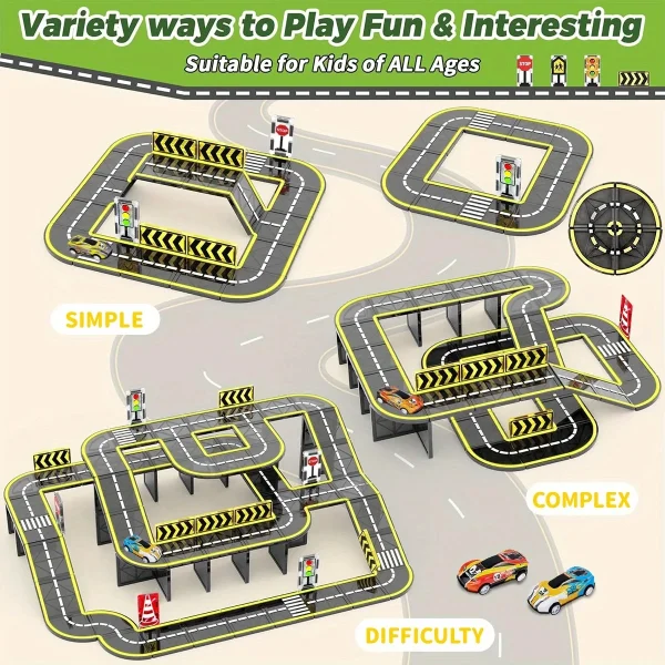 Magnetic Road Magnet Crane Car Toys, Magnetic Block Creativity And Educational Construction Toys for Kids Age 3-6 Birthday Gifts