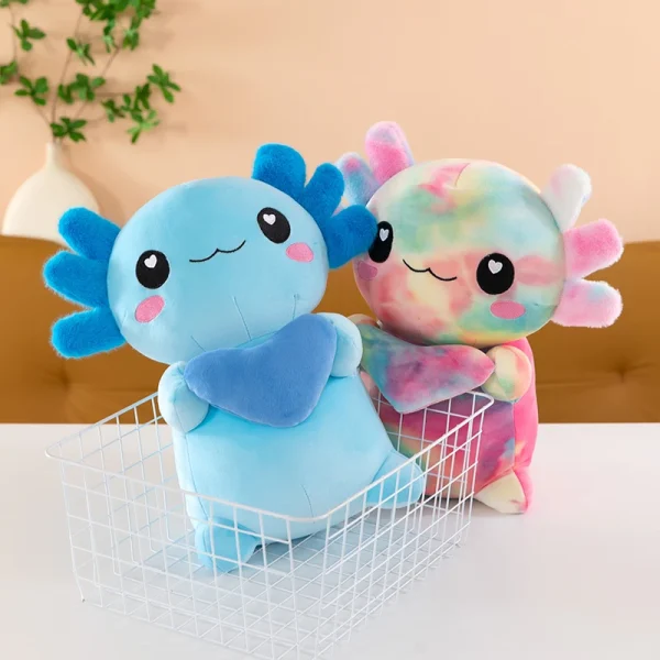 Cross-Border New Model of Axolotl Plush Toy in Four Colors, Cross-Border Hexagonal Dinosaur Toy, Soft Axolotl for Couples