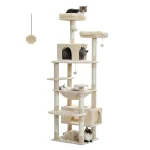Large Cat Tree and Tower for Indoor Cats With Sisal-Covered Scratching Posts Spacious Hammock Padded Perches and Condos Cat Toys
