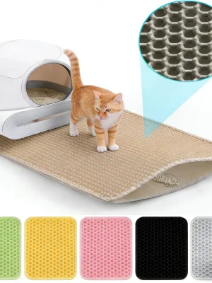Cat Litter Mat Heavy Duty Waterproof 2 Layer Non Slip Washable Pet Floor Protector Litter Box Sand Stopper Pet Product