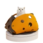 Felt Cat Tunnel DIY Color Patch Cat Toy, Egg Roll Shape Self-Entertainment Collapsible Washable Foldable, 1 Piece