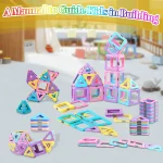 Large Magnetic Building Block Toy Set - Stem Educational Construction Toy, Colorful Mix, Creative Birthday/Holiday Gift