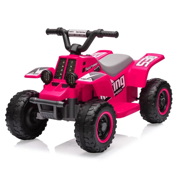 6V Kids Ride On Car Electric ATV,with LED Headlights,Music,Forward & Reverse,Ride-On Toy for Toddlers Boys & Girls