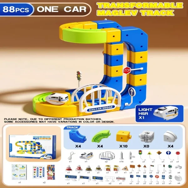 Magic Magnetic Tracks Building Blocks Set, 2025 Interactive STEM Toy for Kids, DIY Assembly Educational Gift