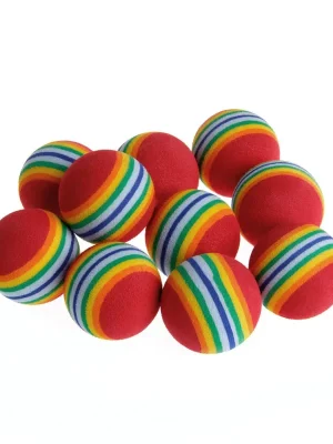 10Pcs Colorful Cat Toy Ball Interactive Cat Toys Play Chewing Rattle Scratch Natural Foam Ball Training Pet Supplies