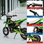 24V Kids Ride-on Toy, 250w Motor Electric Dirt Bike Toy With 13.6 MPH Top Speed, Twist-Grip Throttle For Boys & Girls 3-8