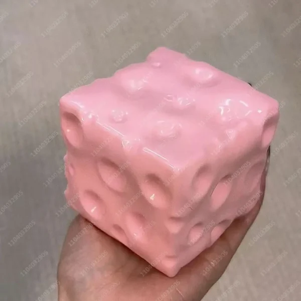 Jumbo Cheese Cube Stress Ball Big Cheese Shapeable Squeeze Ball Non-Bounce Fidget Toy ASMR Sensory Anti-Stress Christmas Gift