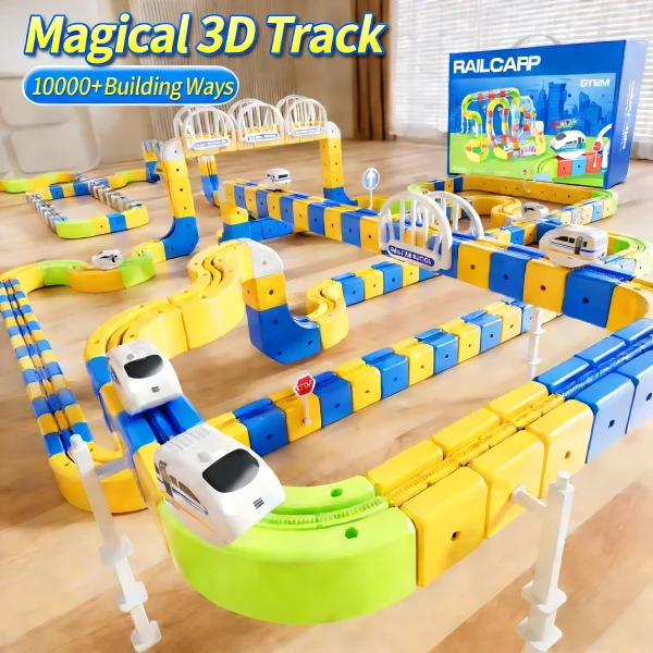 Magic Magnetic Tracks Building Blocks Set, 2025 Interactive STEM Toy for Kids, DIY Assembly Educational Gift