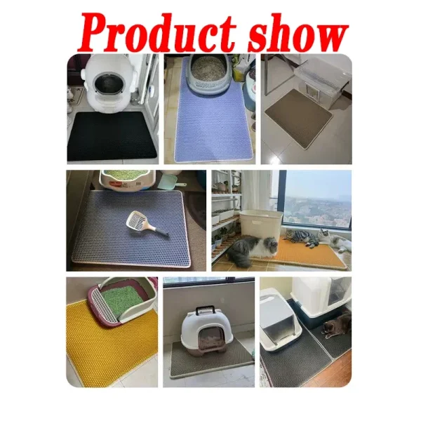 Cat Litter Mat Heavy Duty Waterproof 2 Layer Non Slip Washable Pet Floor Protector Litter Box Sand Stopper Pet Product