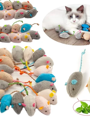 3/200pcs Rattle Cat Mouse Toys Also Prefilled Catnip Faux Fur Cat Mice Toys Interactive Cat Game Catnip Toys for Indoor Cats toy
