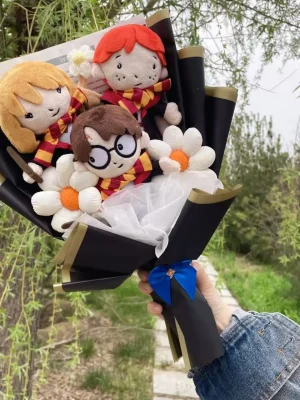 Anime Figures Harry Potter Stuffed Dolls Creative Handmade Bouquet Valentine Graduation Birthday Gifts For Kids
