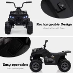 12V Kids Ride On Electric ATV, Ride Car Toy with Bluetooth Audio,High/Low Speed, LED Headlights, Battery Indicator & Radio