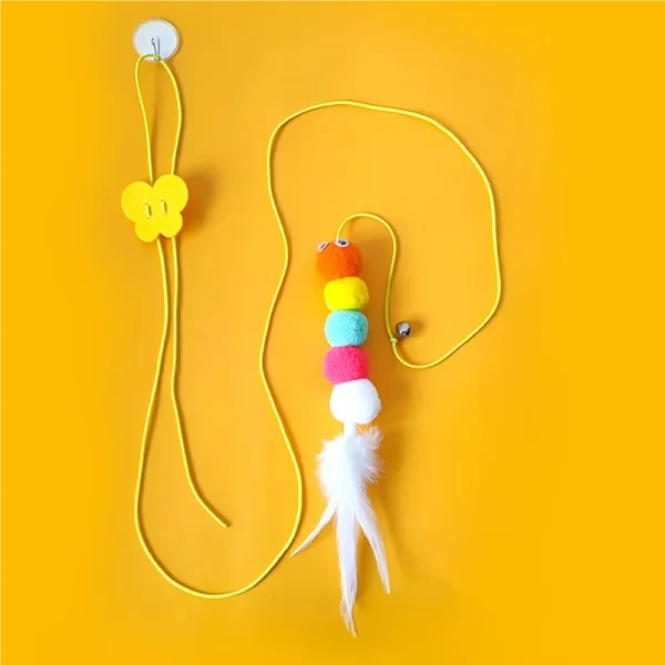 Pet Cat Toys Funny Stick Kitten Self -hi Elastic Rope Dragonfly Shape Feather Bell Teasing Stick Hanging Swing Thousands