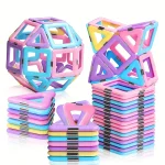 Large Magnetic Building Block Toy Set - Stem Educational Construction Toy, Colorful Mix, Creative Birthday/Holiday Gift