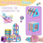 Large Magnetic Building Block Toy Set - Stem Educational Construction Toy, Colorful Mix, Creative Birthday/Holiday Gift