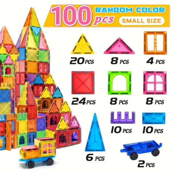 Magnetic Building Block Toys, Magnetic Blocks, Medium-Sized Stacked Building and Puzzle Toys, Creative and Lively Magnetic Toys