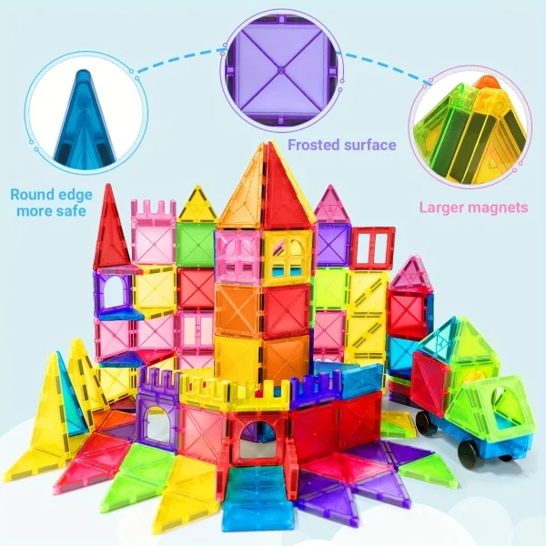 Magnetic Building Block Toys, Magnetic Blocks, Medium-Sized Stacked Building and Puzzle Toys, Creative and Lively Magnetic Toys