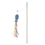 Cat Wand Toys Fish Shape Interactive Colorful Ribbons Bell Toys with Catnip Kitten Teaser Cat String Toy Pet Accessories