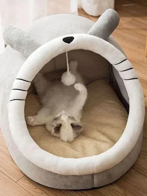 Pet Tent Cave Bed for Cats Small Dogs Self-Warming Cat Tent Bed Cat Hut Comfortable Pet Sleeping Bed Foldable Removable Washable