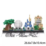 MOC Disney World Moana Skyline Disneyland Animal Kingdom Interlocking Building Blocks Set Toy Volcano Island Assembly Model Gift