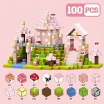 100Pcs Magnetic Building Blocks Set for Kids 3-10 Years Pink House Theme Educational Toy Boys Girls Birthday Gift