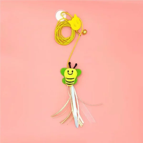 Pet Cat Toys Funny Stick Kitten Self -hi Elastic Rope Dragonfly Shape Feather Bell Teasing Stick Hanging Swing Thousands