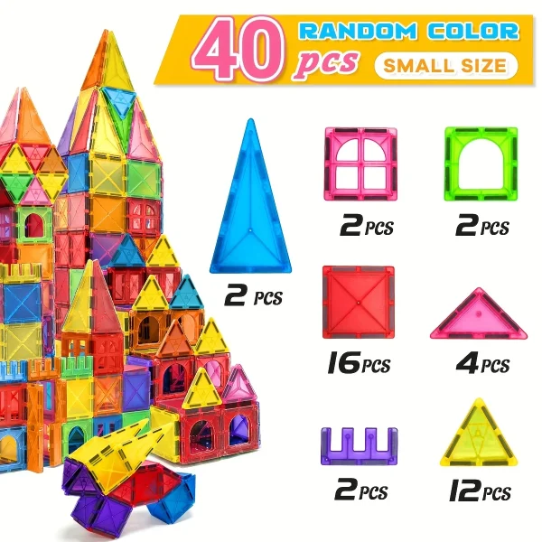 Magnetic Building Block Toys, Magnetic Blocks, Medium-Sized Stacked Building and Puzzle Toys, Creative and Lively Magnetic Toys